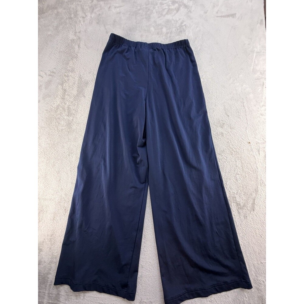 Bob Mackie Pants Womens M Navy Blue Jersey Wide Leg Pull On Lagenlook Minimalist